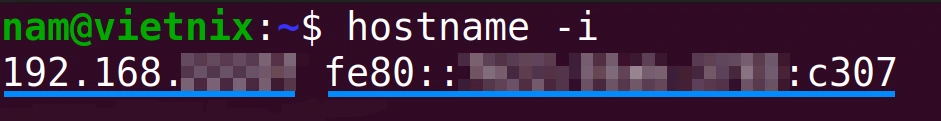 Các network addresses liên quan đến hostname trong output