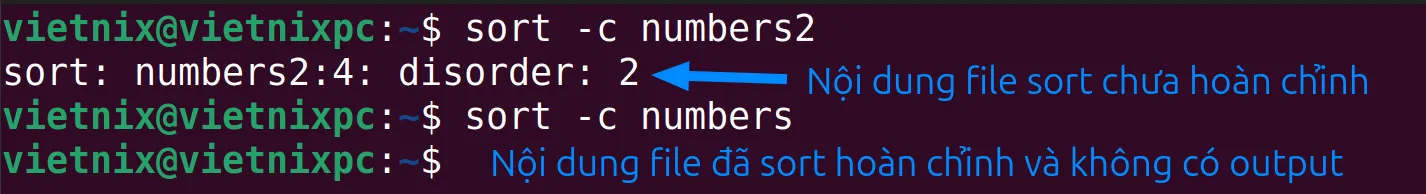 Cách kiểm tra xem file đã sắp xếp hay chưa