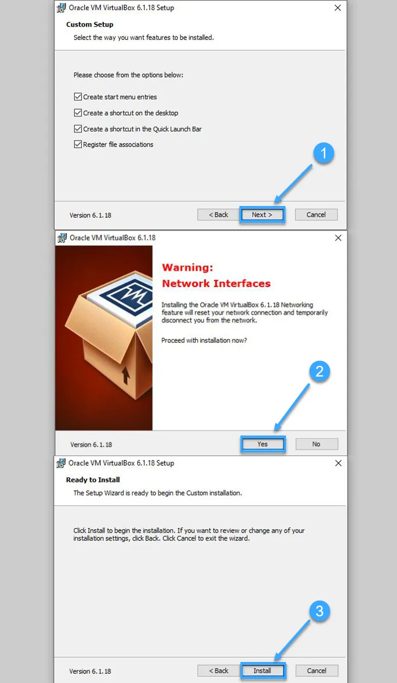 Nhấn Next > Yes > Install