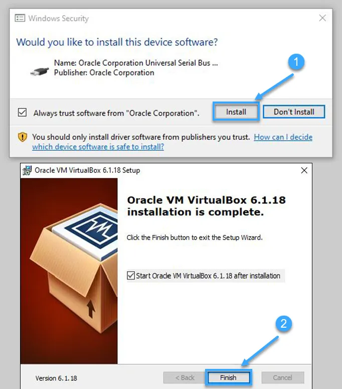 Bấm Install sau đó chọn Finish