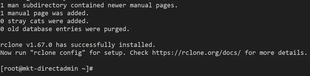 5 bước backup dữ liệu DirectAdmin lên Google Drive 39 Cài đặt Rclone lên DirectAdmin