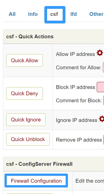 Truy cập Firewall Configuration