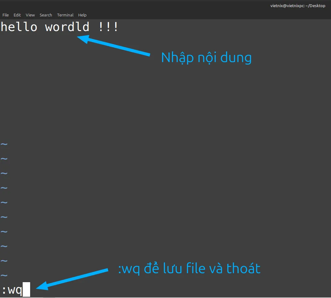 Câu lệnh để lưu và thoát khỏi trình soạn thảo