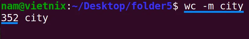 Chỉ hiển thị số ký tự bằng lệnh wc trong Linux