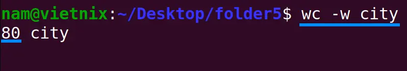 Chỉ hiển thị số từ bằng lệnh wc trong Linux