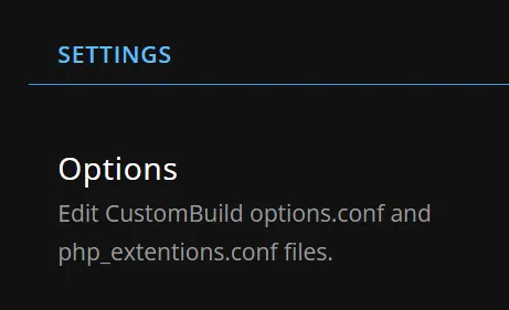 Truy cập Options