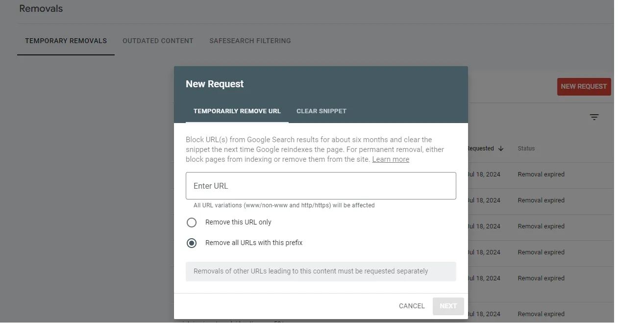 Nhập subdomain cần xóa