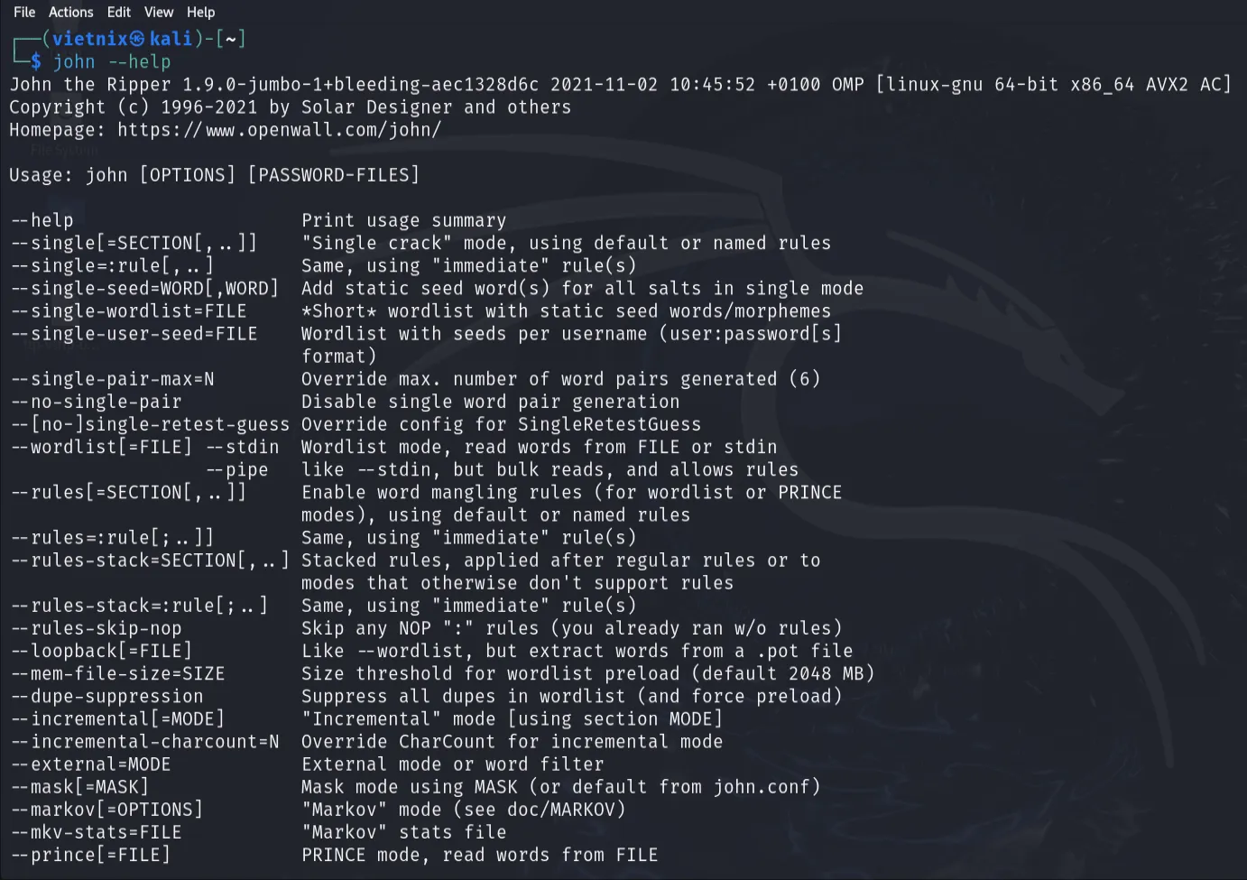 Công cụ John the Ripper trong Kali Linux