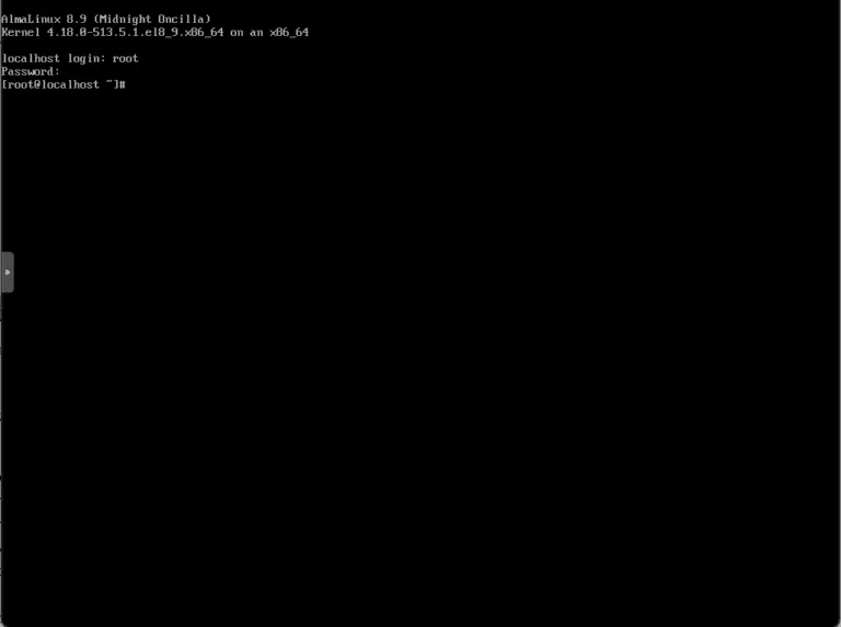 Đăng nhập Almalinux