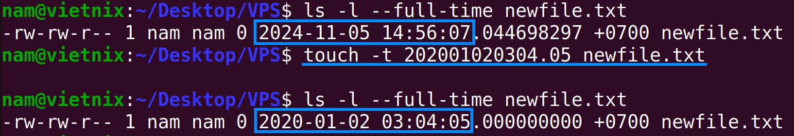 Timestamp đã được cài đặt