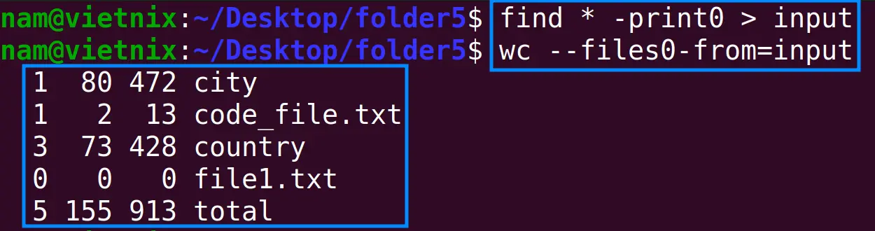 Đọc Input từ các file được chỉ định bởi tên kết thúc bằng ký tự NUL trong một file