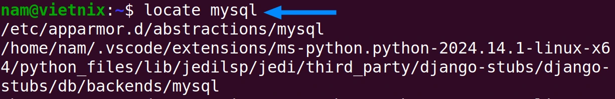 Output tìm kiếm file mysql