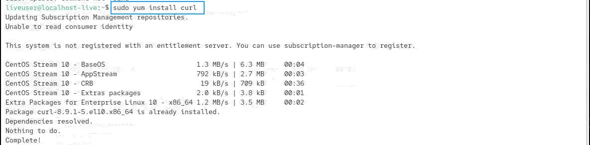 Cài đặt curl trên CentOS