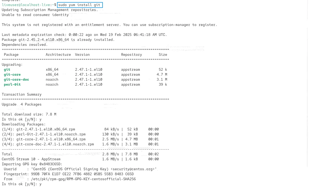 Cài đặt git trên CentOS