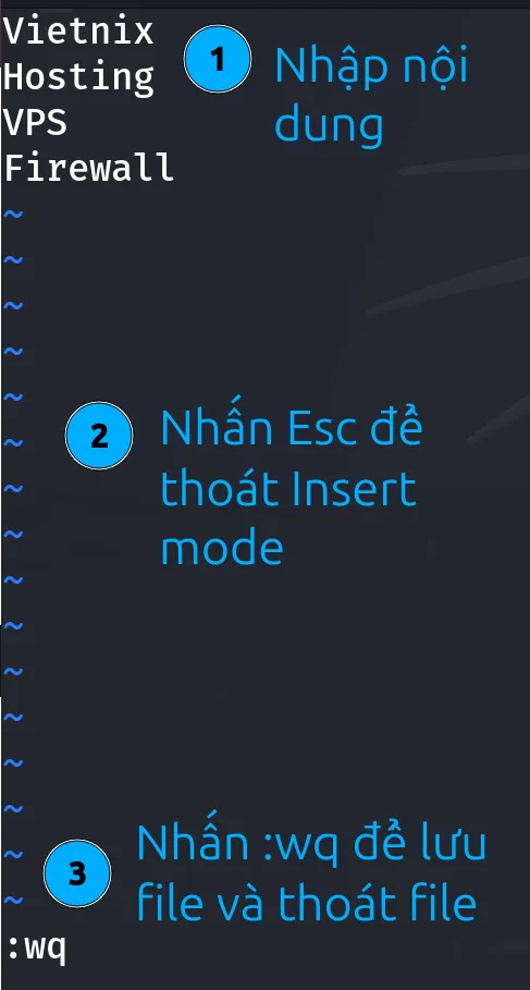 File đã được lưu và thoát khỏi trình soạn thảo