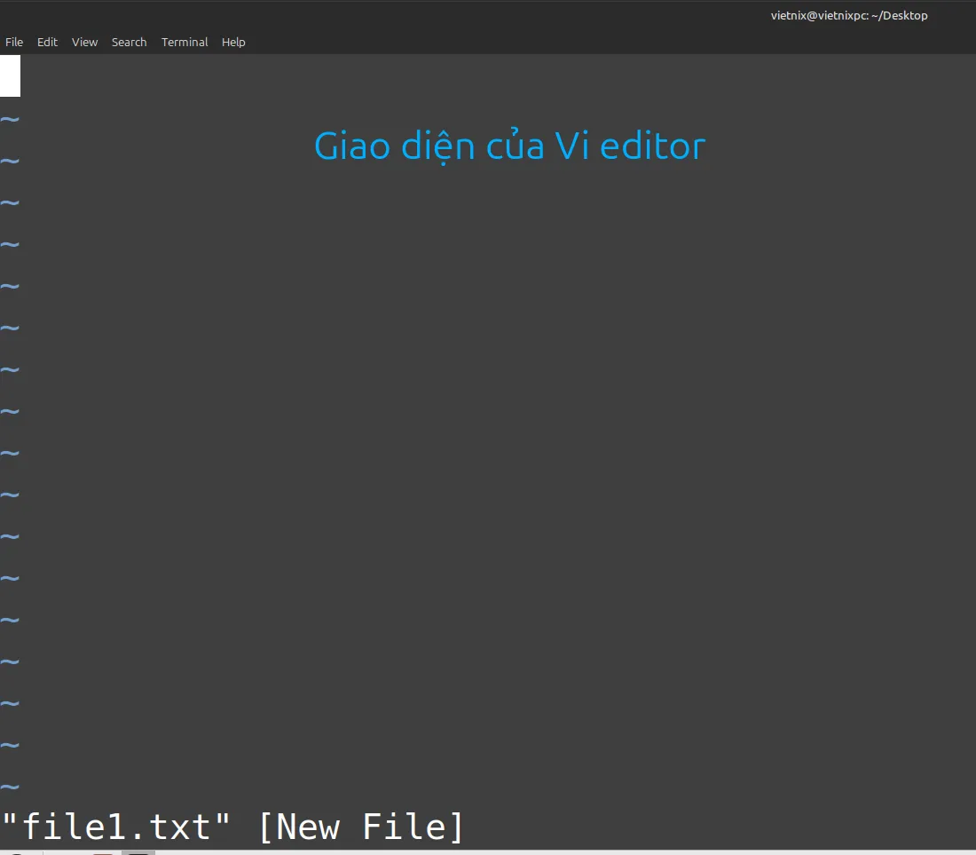 File "file1.txt" được mở trong Vi Editor