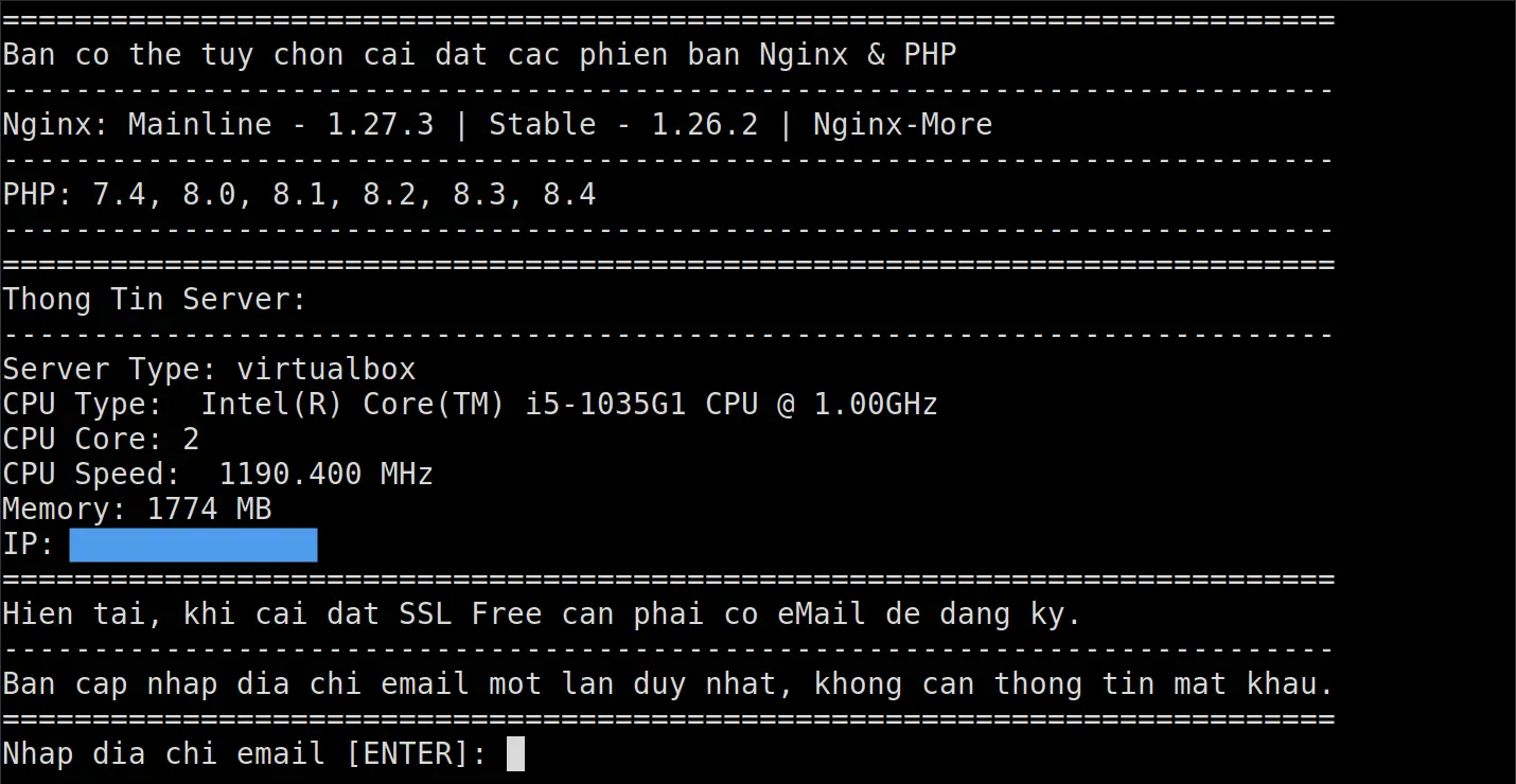 Nhập địa chỉ email nhận thông tin