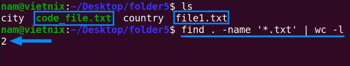 Kết hợp lệnh “find” với lệnh “wc” trong Linux