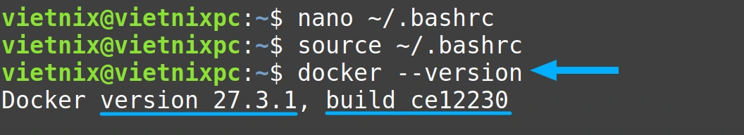 Kiểm tra xem Docker đã được thêm vào PATH