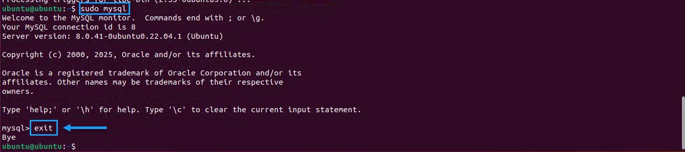 MySQL đã được cài đặt