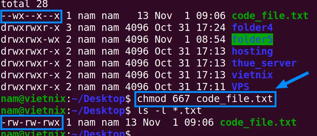 Lệnh cho phép mọi người có quyền đọc file