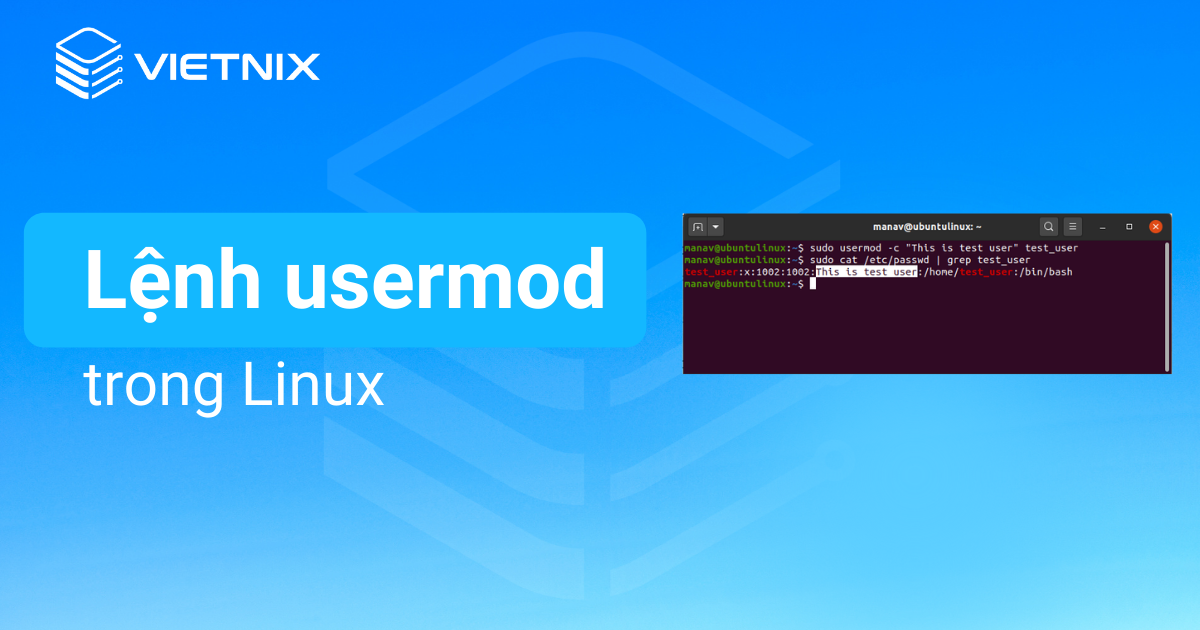 lệnh usermod trong linux