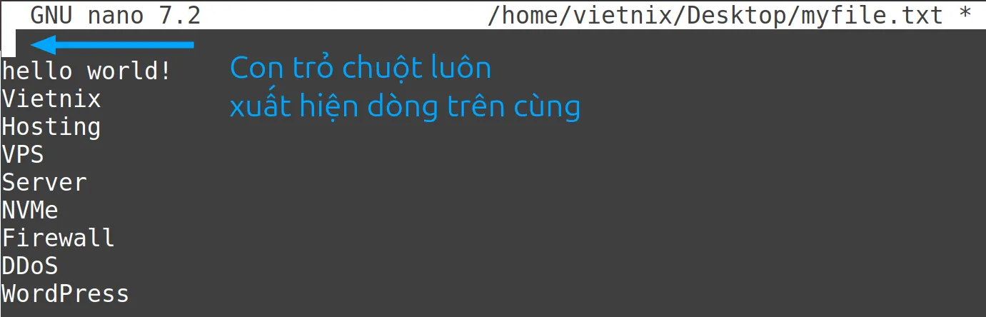 13 ví dụ sử dụng lệnh nano trong Linux hữu ích 39 Mở một file bằng lệnh nano