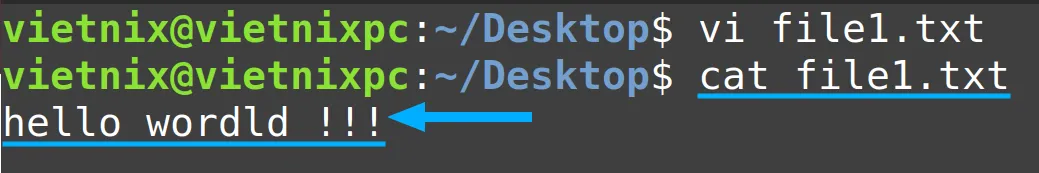 Nội dung được lưu vào file1.txt.
