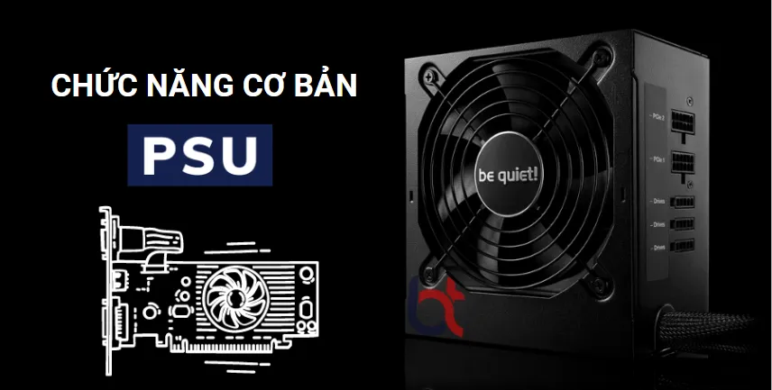 PSU cung cấp nguồn điện đến các linh kiện