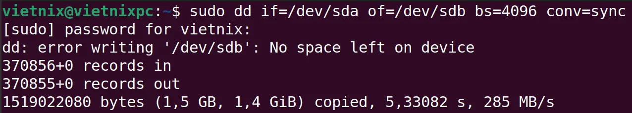 Sao lưu toàn bộ ổ cứng hoặc phân vùng ổ đĩa bằng lệnh dd trên Linux