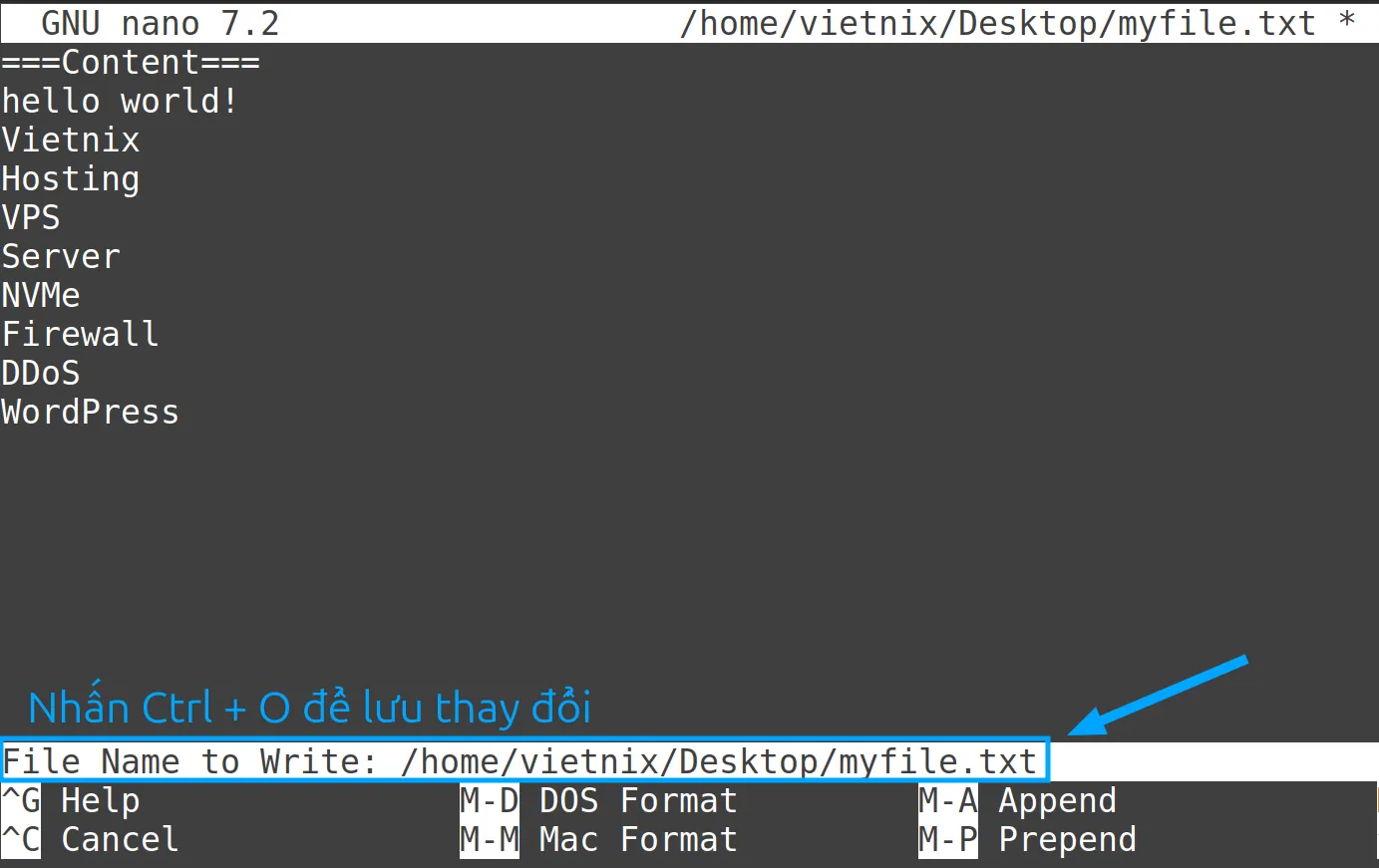 13 ví dụ sử dụng lệnh nano trong Linux hữu ích 40 Sử dụng lệnh nano trong Linux để lưu và thoát file