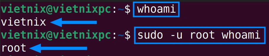 Sử dụng sudo để chạy lệnh với tư cách là user khác
