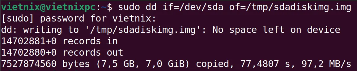 Tạo Disk Image trên Linux bằng lệnh dd