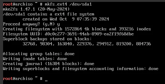 Tạo hệ thống file system