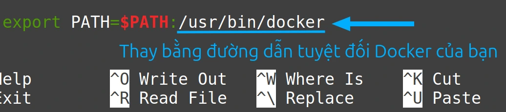 Thực hiện thêm đường dẫn Docker vào PATH