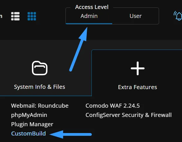Truy cập CustomBuild