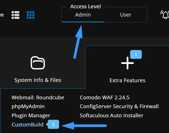 Truy cập CustomBuild