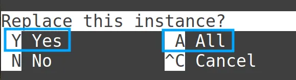 13 ví dụ sử dụng lệnh nano trong Linux hữu ích 58 Từ hat được nhập để thay thế