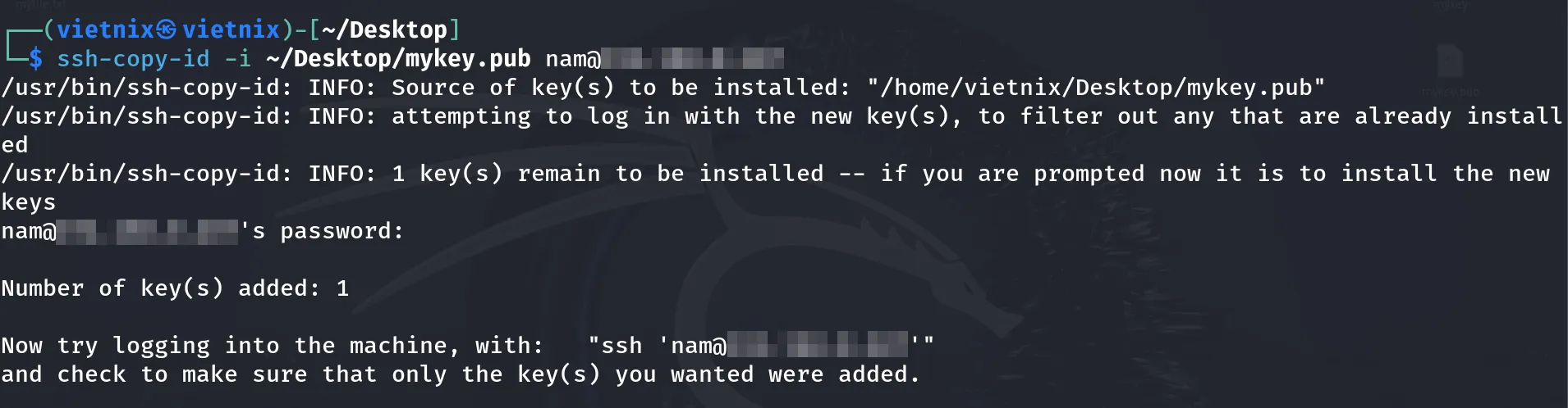 Gửi public key cho server