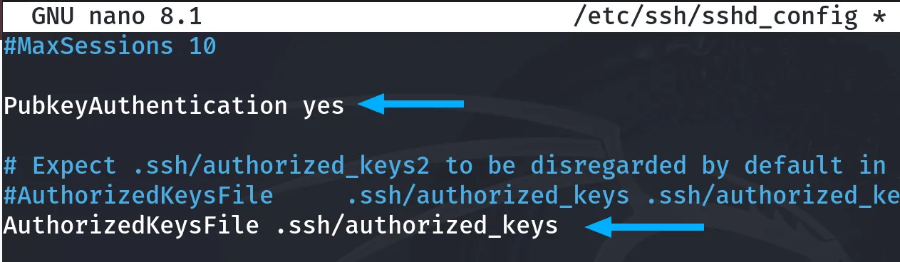 Chỉnh sửa file .sshd_config