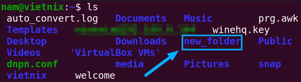 Thư mục mới đã xuất hiện bên phía server
