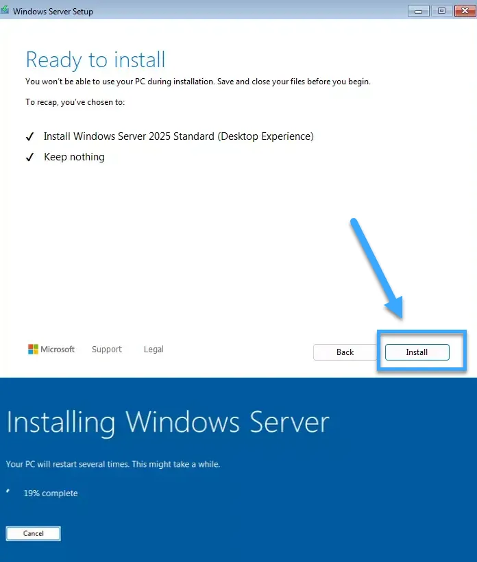 Bấm vào Install để bắt đầu quá trình cài đặt