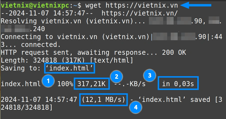 Tìm hiểu lệnh wget trong Linux và 14 ví dụ cụ thể về cách sử dụng dành cho bạn 37 Các thông tin được hiện thị