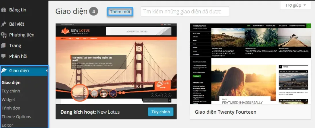 Quản lý giao diện