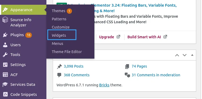 Widgets trong WordPress