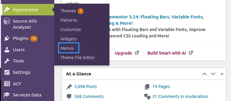 Menu trong WordPress