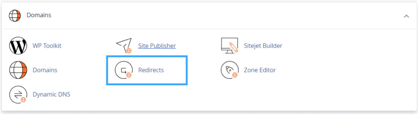Chọn Redirects