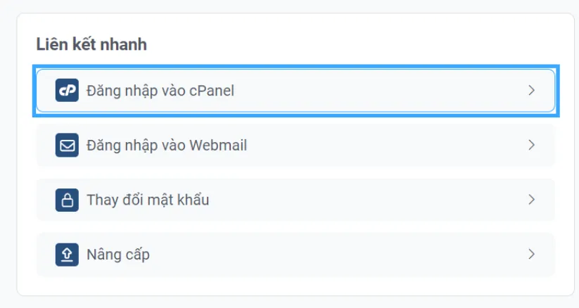 Đăng nhập cPanel
