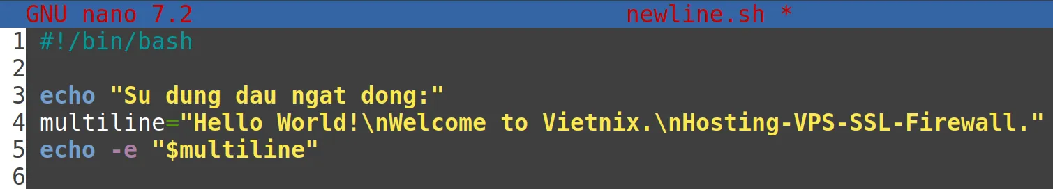 Tạo văn bản có dấu ngắt dòng