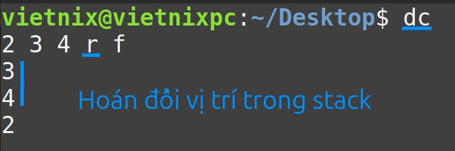 Hoán đổi vị trí trong ngăn xếp
